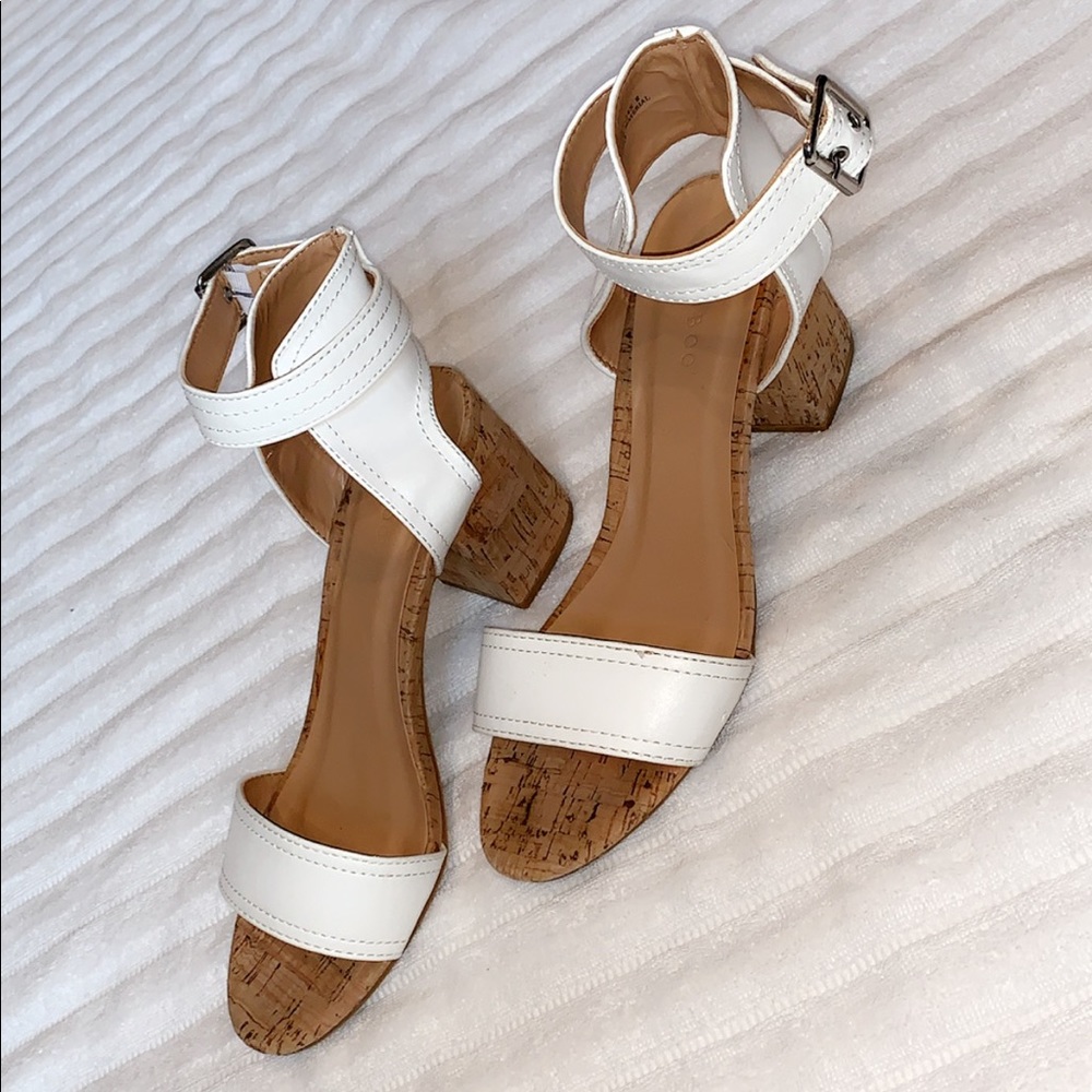 White wedged heels